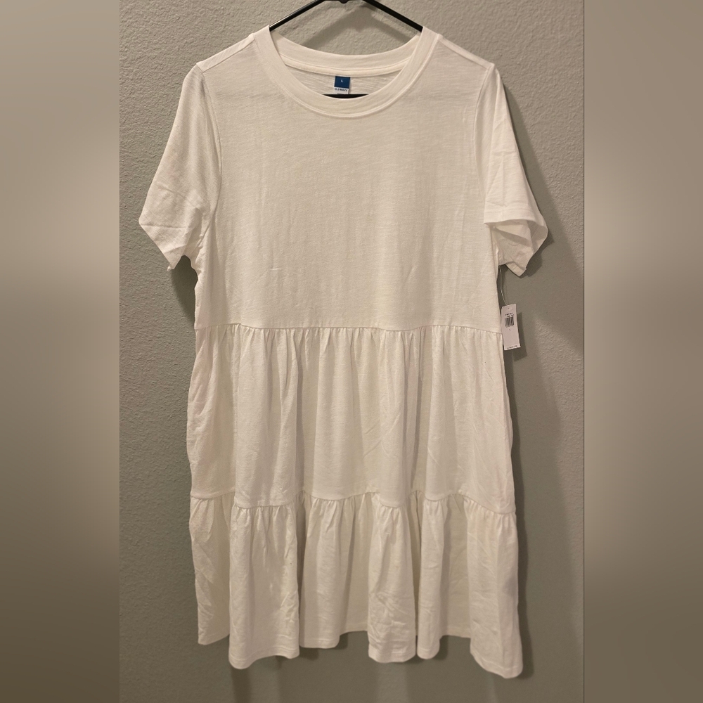NWT Old Nave Mini Tired T-shirt Dress With Pockets